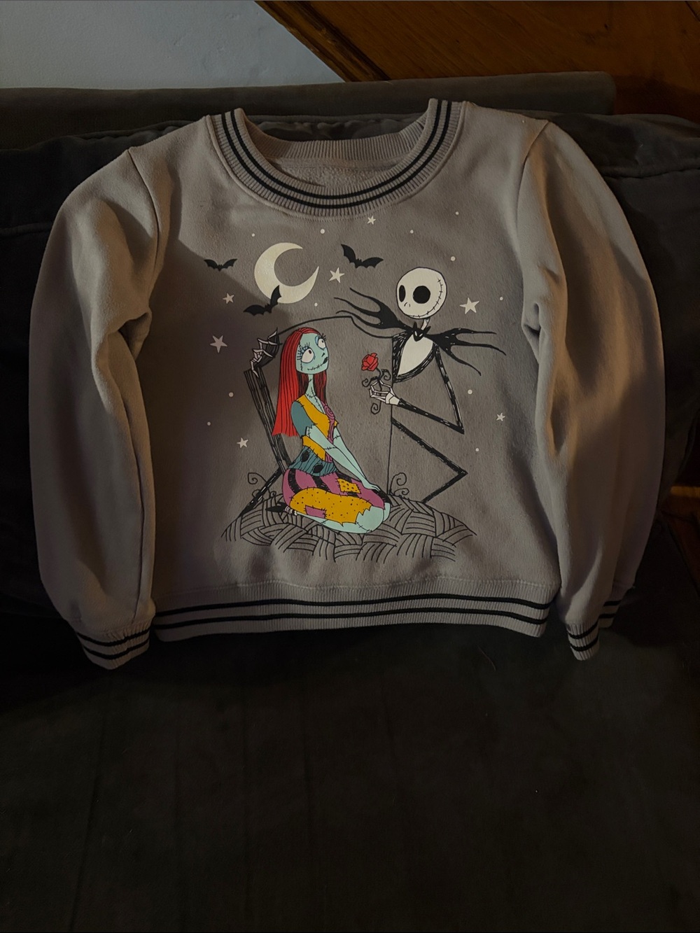 Hybrid Apparel Gray Nightmare Before Christmas Graphic Crewneck